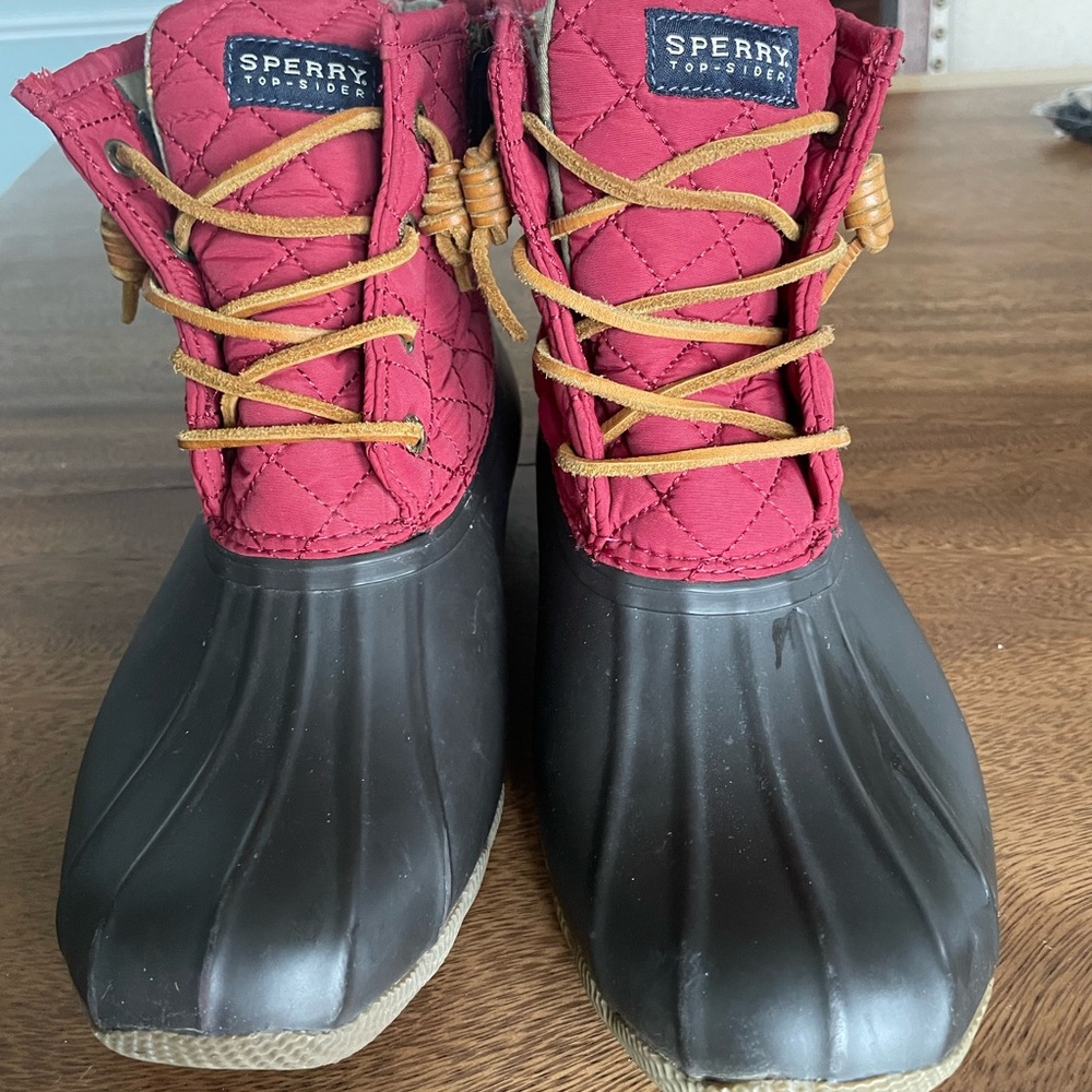 Sperry Women's Winter & Rain Boots - Maroon and Dark Brown